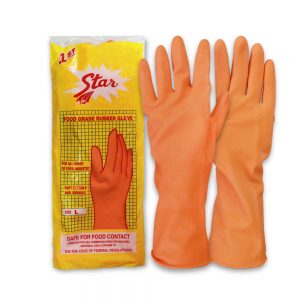 ถุงมือแม่บ้านSTARสีส้ม